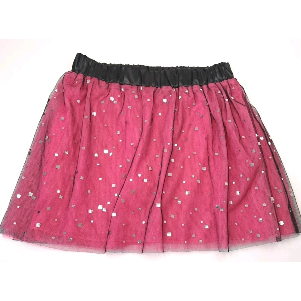 SO Girl's M 10-12 Sequin Bubble Foil Tulle Skirt Layered Lined Balletcore